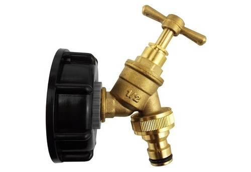 Ibc tank outlet tap with - tap, cap